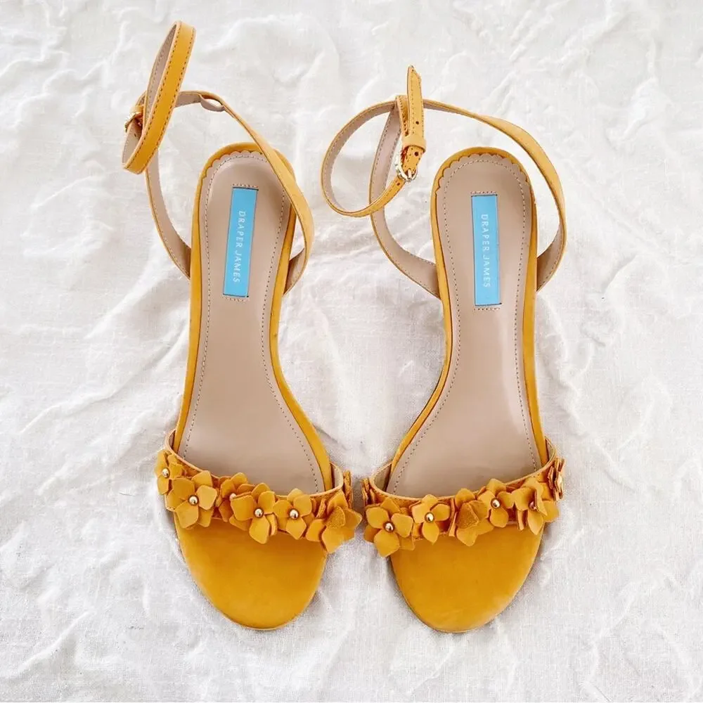 Draper James Floral Heeled Sandals - Alice Size 8 New